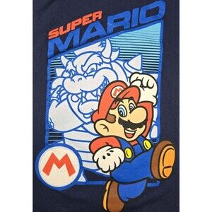 Boys Super Mario Short Sleeve T Shirt Blue Small